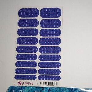 Jamberry A528 Sprinkled Purplr Polka Dot Blue Nail Wraps